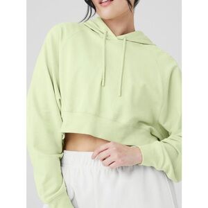 ALO Yoga Light Green Cropped Hoodie
